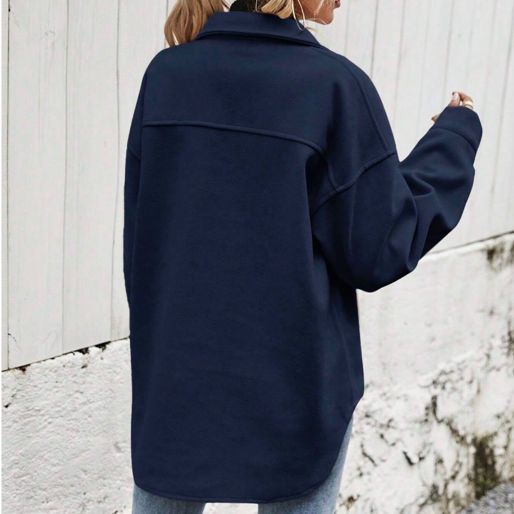 Cozy Boyfriend fit Button Down Oversized Jacket Shacket - Picture 9 of 11